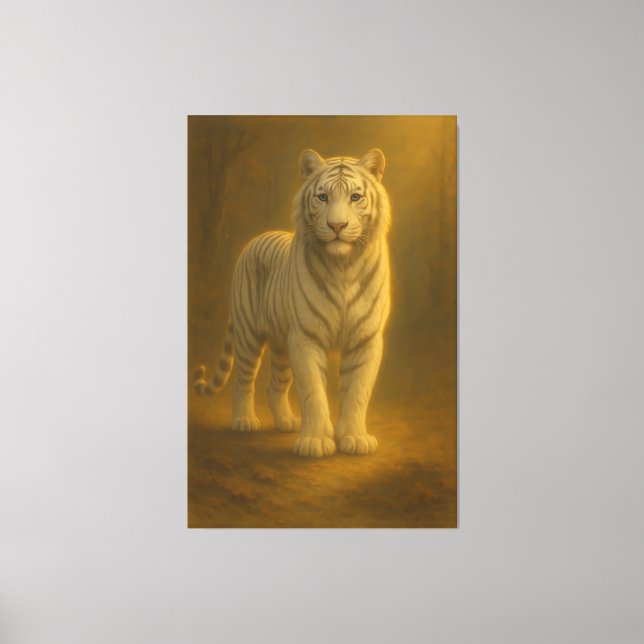 Majestic White Tiger – Fine Art Portrait Canvastryck (Framsida)