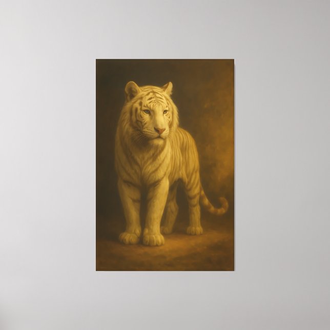 Majestic White Tiger – Fine Art Premium Canvas (Framsida)
