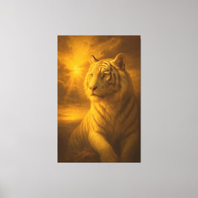 Majestic White Tiger – Fine Art Print Canvastryck (Framsida)