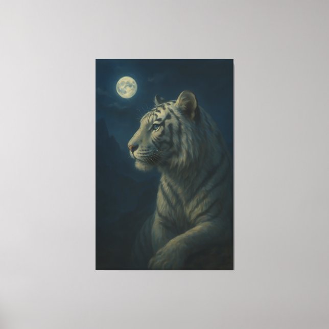 Majestic White Tiger – Fine Art Wall Print Canvastryck (Framsida)