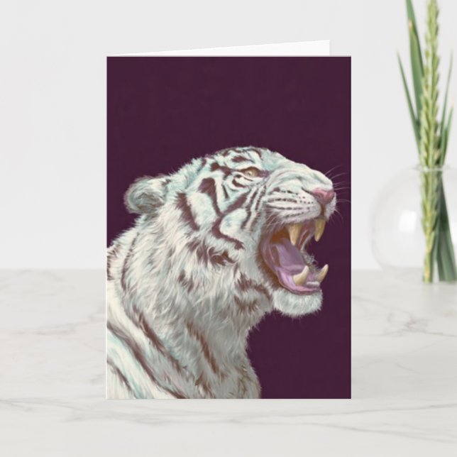 Majestic White Tiger – Greeting Card Kort (Framsida)