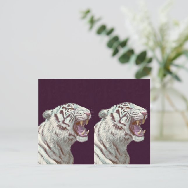 Majestic White Tiger – Postcard Design Vykort (Stående Fram)