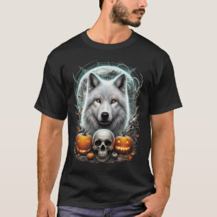 Majestic White Varg T-Shirt - Moonlit Mystique Des
