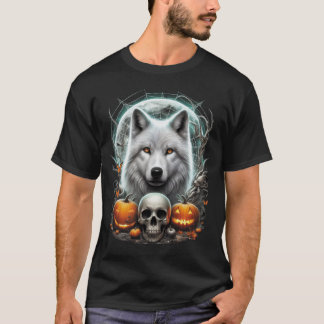 Majestic White Varg T-Shirt - Moonlit Mystique Des