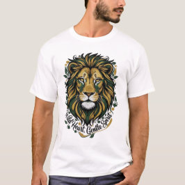Majestic Wild Heart Gentle Spirit Lion Head Green  T Shirt