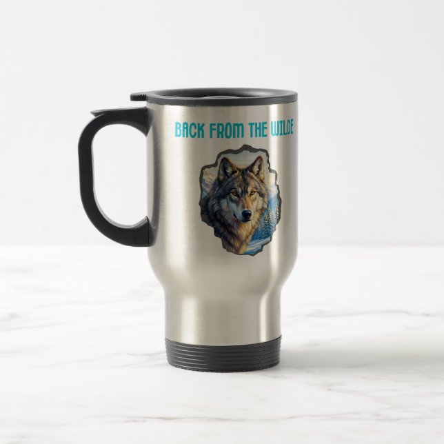Majestic Wolf Double Exposure Wilderness Mugs Resemugg (Vänster)