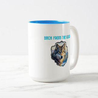 Majestic Wolf Double Exposure Wilderness Mugs Två-Tonad Mugg