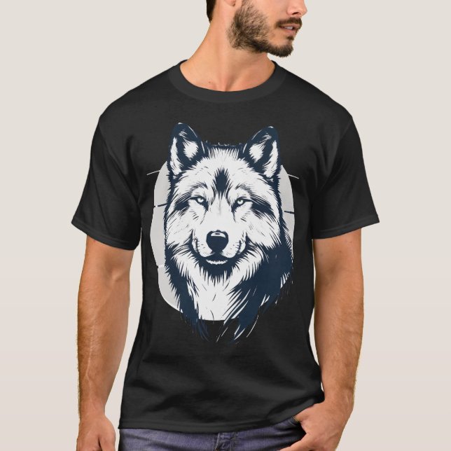 Majestic Wolf  - Tribal Graphic, Unisex T Shirt (Framsida)