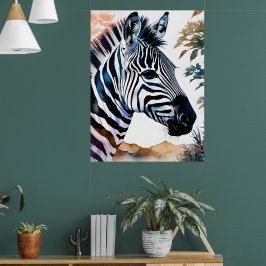 Majestic Zebra i Watercolor Poster
