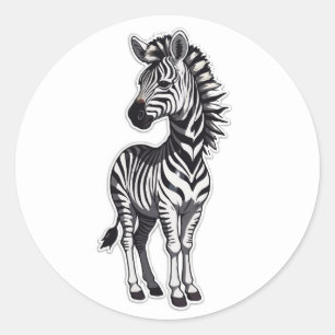 Majestic Zebra Sticker Runt Klistermärke