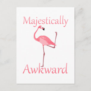 Majestical Awkward Rosa Flamingo Vykort
