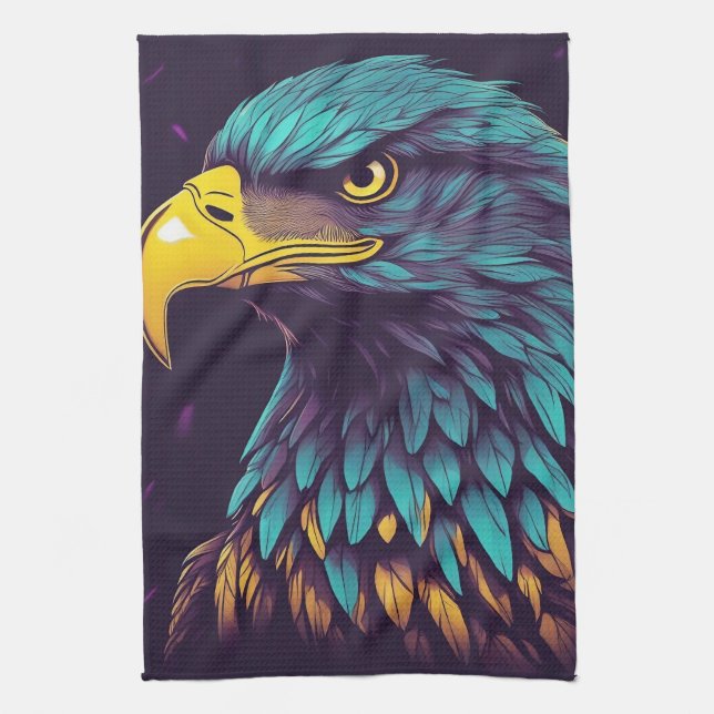 Majestisk agle i vibrerande Färg Kökshandduk (Vertikal)
