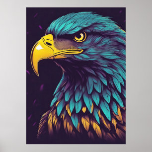 Majestisk agle i vibrerande Färg Poster