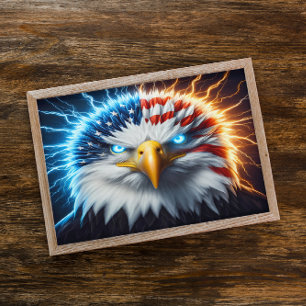 Majestisk ål med amerikanska Flagga Krona Poster