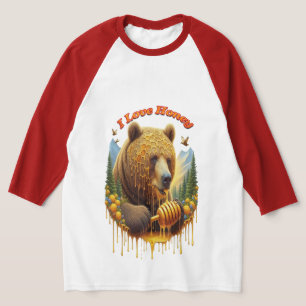 Majestisk björn som ägnar sig åt en underbar honun t shirt