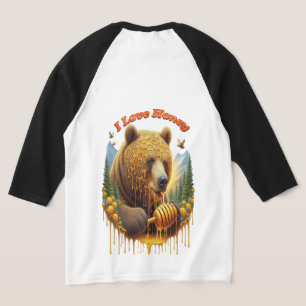 Majestisk björn som ägnar sig åt en underbar honun t shirt