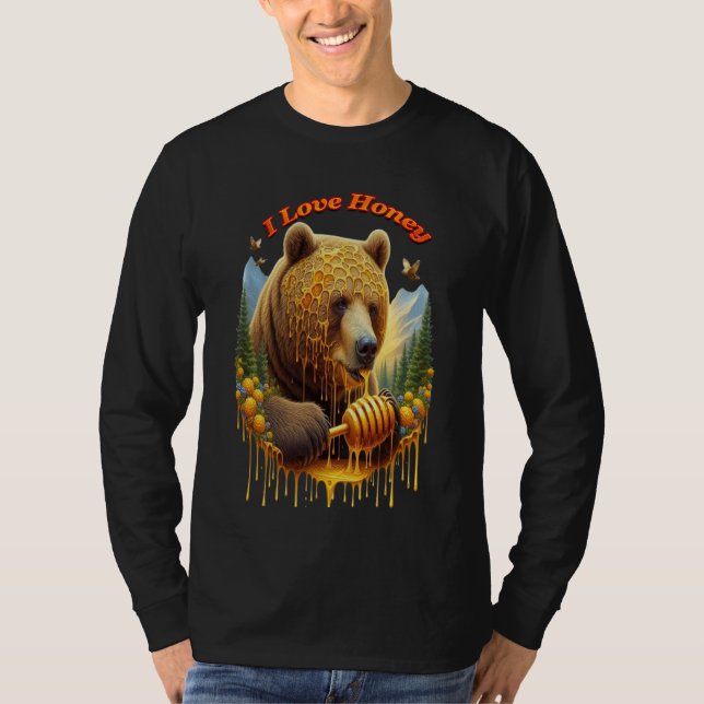 Majestisk björn som ägnar sig åt en underbar honun t shirt (Framsida)