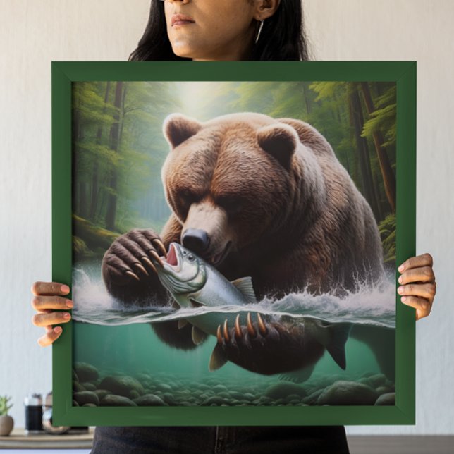 Majestisk björnfångst poster (Skapare uppladdad)