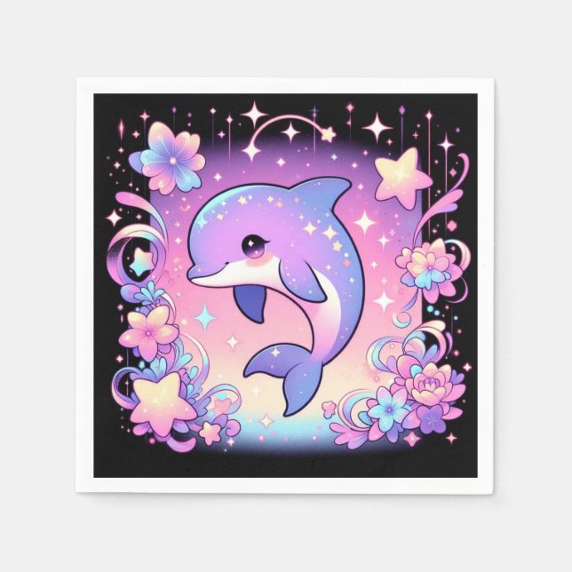 Majestisk delfinbabystövel pappersservett (Framsidan)