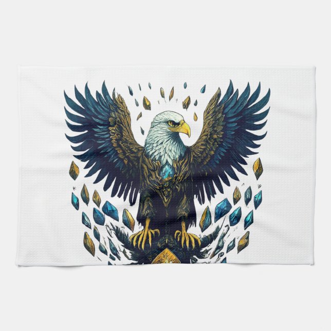 Majestisk flygning: Crystal Eagle Kitchen Towels Kökshandduk (Horisontell)