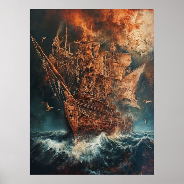 Majestisk Frakt i Poster målarfärg (Framsidan)