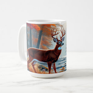 Majestisk Hjort i höstskog Kaffemugg