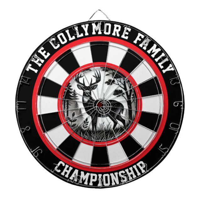 Majestisk Hjort i skogsdesign Darttavla (Framsidan)