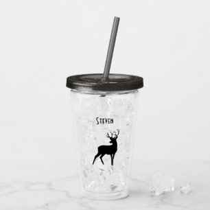 Majestisk Hjort med Antlers Black Silhouette Rusti Take Away Mugg