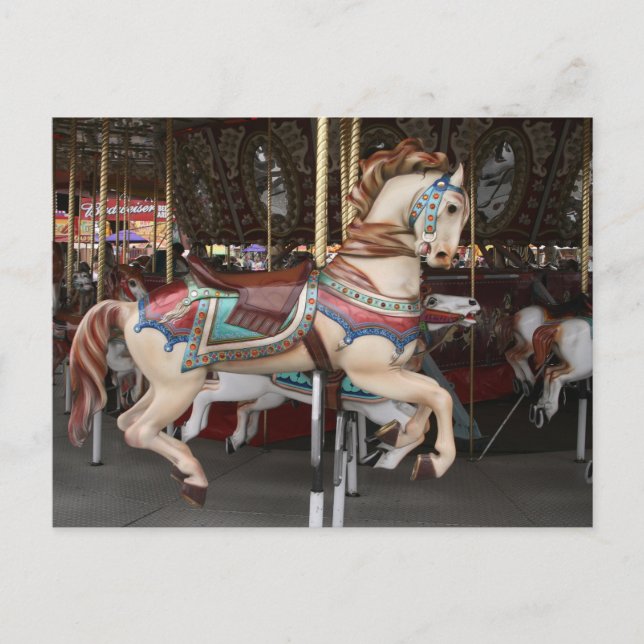Majestisk karusellhäst. vykort (Framsida)