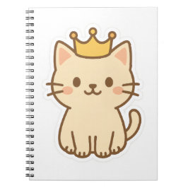 Majestisk kudderlig katt med Krona Anteckningsbok