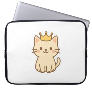 Majestisk kudderlig katt med Krona Laptop Fodral