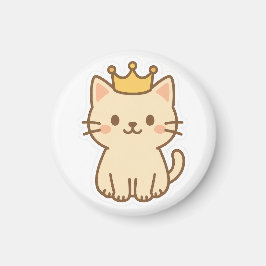 Majestisk kudderlig katt med Krona Magnet