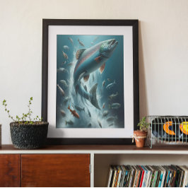 Majestisk lax vid måndaglig dosering 18 x 24 poster