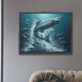Majestisk lax vid måndaglig dosering 36 x 24 poster