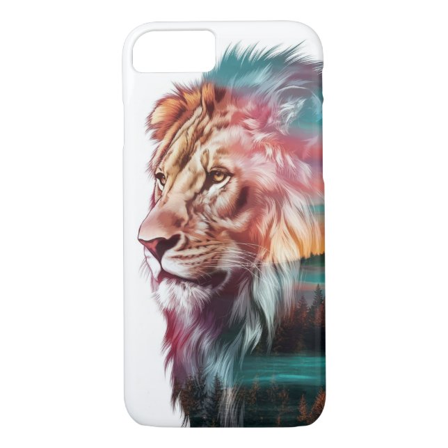 Majestisk Lejon Dubbla Exponering med naturvibrant Case-Mate iPhone Skal (Baksida)