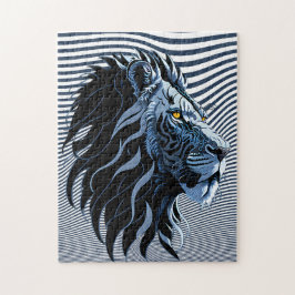 Majestisk lejon huvud pussel