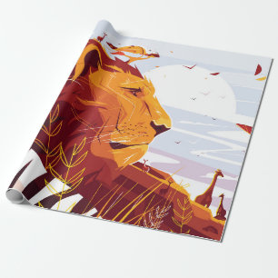 Majestisk lejon på safari Kung av beaster som lju Presentpapper