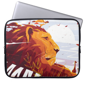 Majestisk lejon på safari Kung av beaster som ljug Laptop Fodral