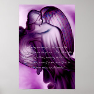 Majestisk Lila Angel med sätning Poster