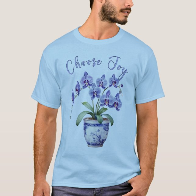 Majestisk Lila Orchid med i Fullt Blooms T Shirt (Framsida)