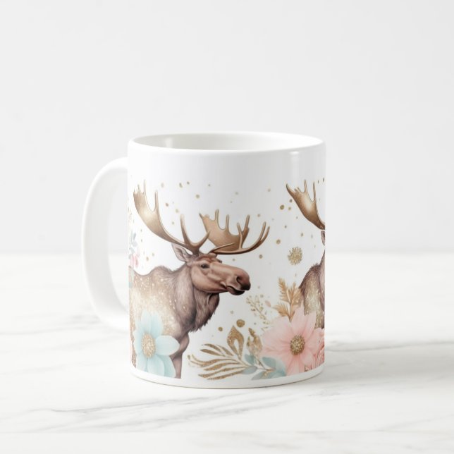 Majestisk mos med Blommigt accenter Kaffemugg (Framsida vänster)