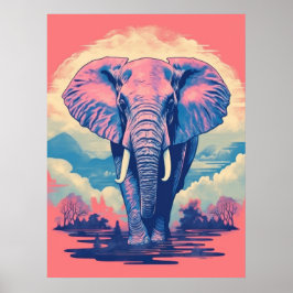 Majestisk närvaro: Vibrant Elephant Poster