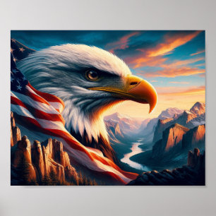 Majestisk ört sammanfogad med amerikansk Flagga 10 Poster