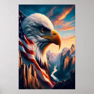 Majestisk ört sammanfogad med amerikansk Flagga 24 Poster