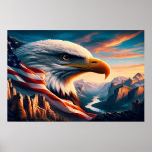 Majestisk ört sammanfogad med amerikansk Flagga 36 Poster
