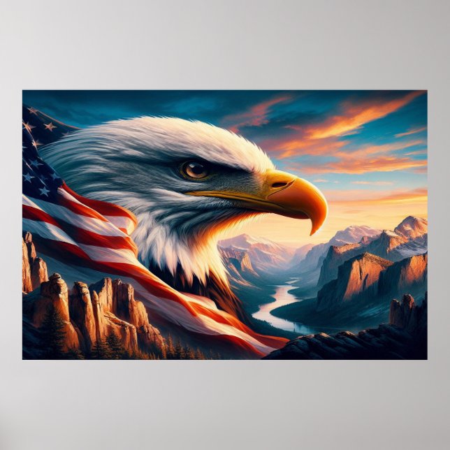 Majestisk ört sammanfogad med amerikansk Flagga 36 Poster (Framsidan)