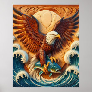 Majestisk ört som lutar en fisk 16 x 20 poster