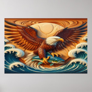 Majestisk ört som lutar en fisk 36 x 24 poster