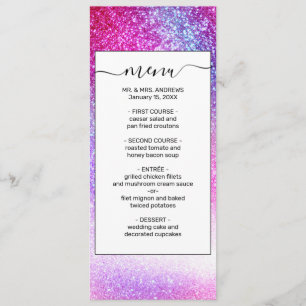 Majestisk Rosa Lila Nebula Galaxy Glitter Meny