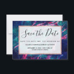 Majestisk Rosa Teal Grönt Marblostad Starry Nebula Spara Datumet<br><div class="desc">Majestisk,  modern och vismisk rosa och grönt marmor abstrakt svälter nebuli.</div>